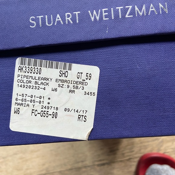 Stuart Weizman, black, patent leather wedge heels.